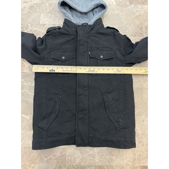 Levi's Mens Hooded Jacket Black Size Small Lm2jc364 Removable Lining Heavyweight - Picture 6 of 10